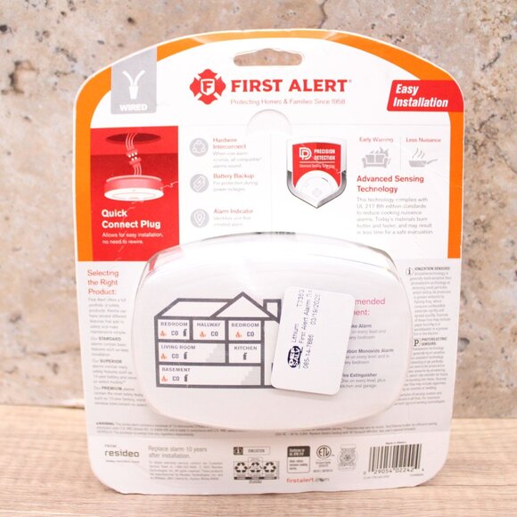 First Alert Smoke Alarm Hardware Replacement Electric Precision Detection Smoke - Picture 4 of 5